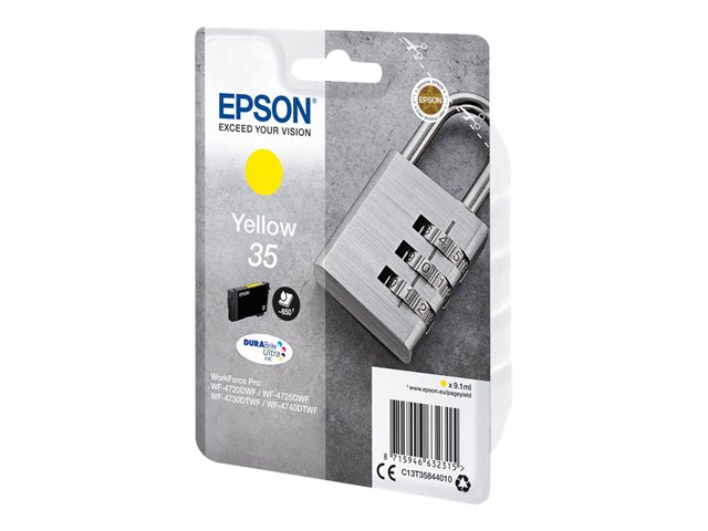 Epson 35 - 9.1 ml - yellow - original - blister with RF/acoustic alarm - ink cartridge - for WorkForce Pro WF-4720, WF-4720DWF, WF-4725DWF, WF-4730, WF-4740, WF-4740DTWF