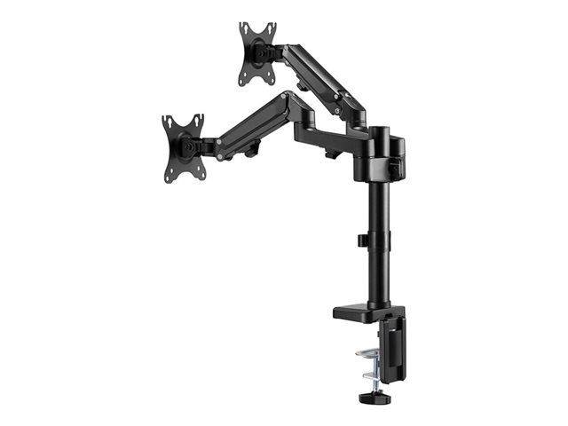 Neomounts DS70-750BL2 - Mounting kit (desk mount) - full-motion adjustable dual arm - for 2 LCD displays - black - screen size: 17\"-27\" - clamp mountable, grommet