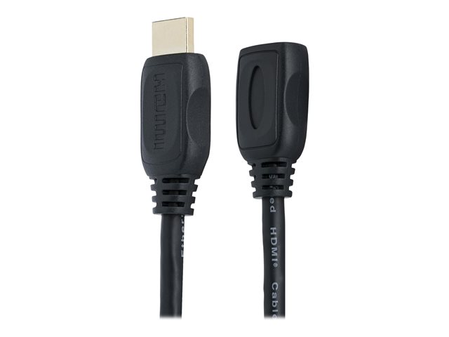 StarTech.com 2m (6ft) HDMI Extension Cable, Ultra HD HDMI Male to Female Cable, 4K HDMI Cable Extender, 4K 30Hz UHD HDMI Cable with Ethernet M/F, High Speed HDMI 1.4 Cable, 10.2Gbps - HDMI Cord Extender - HDMI extension cable - HDMI male to HDMI female - 2 m - shielded - black - for P/N: CDP2HDMM2MB, DP2HDMM2MB, HDDVIMM3, HDMM1MP, HDMM2MP, HDMM3MP, HDPMM50, MDP2HDMM2MB