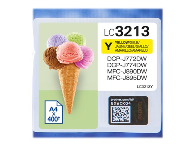 Brother LC3213Y - Yellow - original - ink cartridge - for Brother DCP-J572, DCP-J772, DCP-J774, MFC-J890, MFC-J895