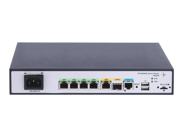 HPE MSR954 - - router - 4-port switch - 1GbE - rack-mountable