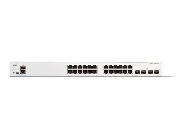 Cisco Catalyst 1300-24T-4G - Switch - L3 - Managed - 24 x 10/100/1000Base-T + 4 x Gigabit SFP - rack-mountable - remanufactured
