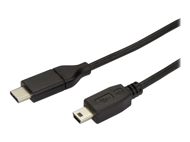 StarTech.com USB C to Mini USB Cable - 6 ft / 2m - M/M - USB 2.0 - Mini USB Cord - USB C to Mini B Cable - USB Type C to Mini USB (USB2CMB2M) - USB cable - 24 pin USB-C (M) to mini-USB Type B (M) - Thunderbolt 3 / USB 2.0 - 2 m - black