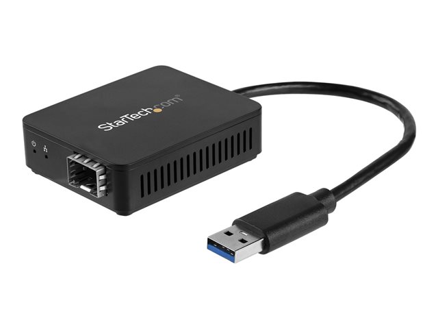 StarTech.com USB 3.0 to Fiber Optic Converter, Compact USB to Open SFP Adapter, USB to Gigabit Network Adapter, USB 3.0 Fiber Adapter Multi Mode(MMF)/Single Mode Fiber (SMF) Compatible - USB Ethernet adapter (US1GA30SFP) - Network adapter - USB 3.0 - 1000Base-LX/1000Base-SX x 1 - black
