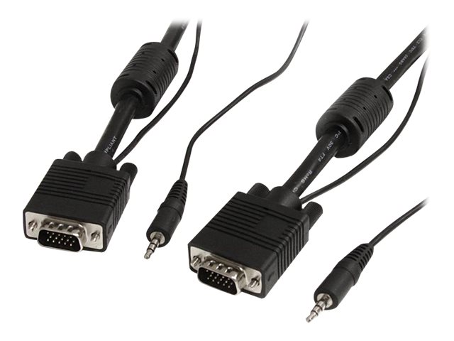 StarTech.com Coax High Resolution Monitor VGA Cable with Audio HD15 - VGA cable - HD-15 (VGA), mini-phone stereo 3.5 mm (M) to HD-15 (VGA), mini-phone stereo 3.5 mm (M) - 10 m - thumbscrews - black