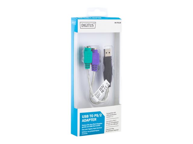 DIGITUS USB-PS/2 ADAPTER 2X MINI-DIN 6/F