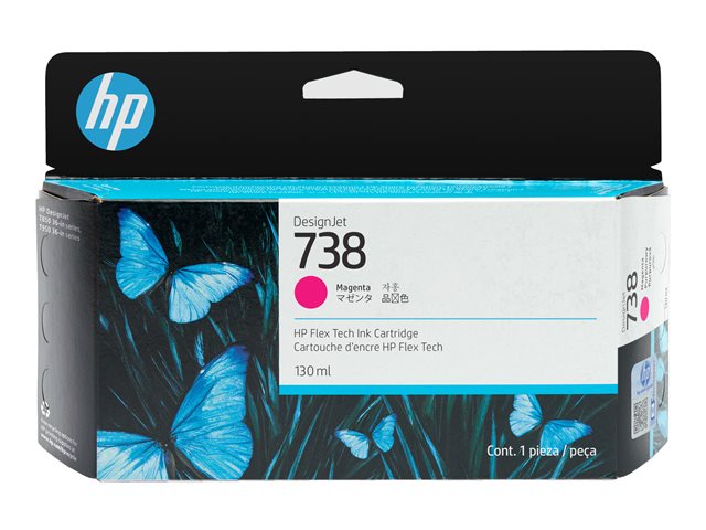 HP 738 - 130 ml - magenta - original - DesignJet - ink cartridge - for DesignJet T950