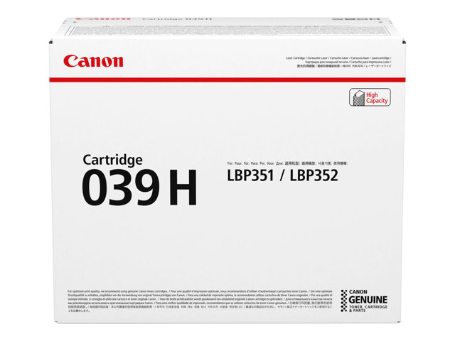 Canon 039 H - Black - original - toner cartridge - for imageCLASS LBP351dn, LBP351x, LBP352dn, LBP352x, i-SENSYS LBP351x, LBP352x, Satera LBP351i