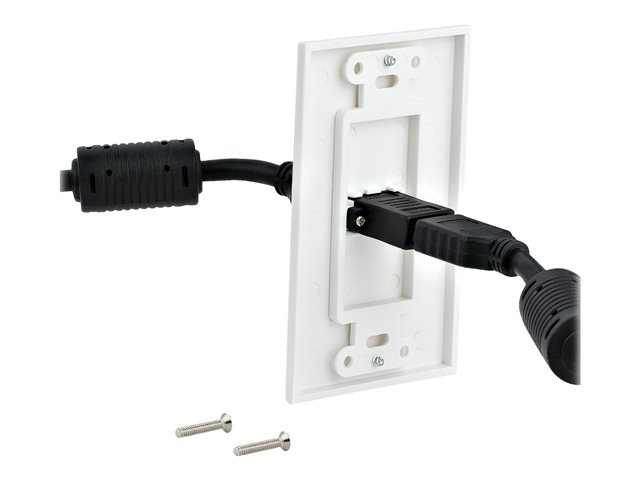 Single Outlet Female HDMI Wall Plate Wh