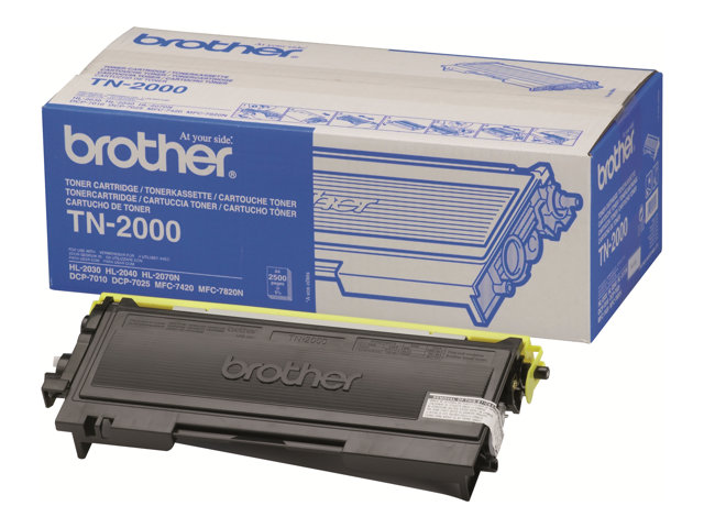 Brother TN2000 - Black - original - toner cartridge - for Brother DCP-7010, DCP-7010L, DCP-7025, MFC-7225n, MFC-7420, MFC-7820N, FAX-2820, 2825