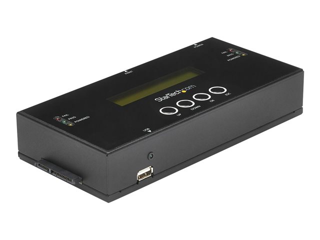 StarTech.com 1:1 Hard Drive Duplicator and Eraser for 2.5\"/ 3.5\" SATA (I/II/III) & SAS (I/II) HDD SSD - LCD & RS-232 - Cloner & Wiper (SATSASDUPE11) - Solid state / hard drive duplicator - 1 bays (SATA-600 / SAS-2)