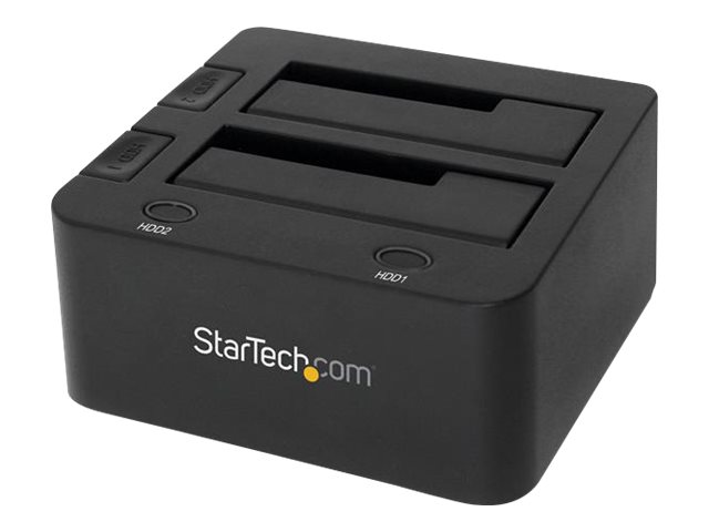 StarTech.com Dual-Bay USB 3.0 to SATA Hard Drive Docking Station, USB Hard Drive Dock, External 2.53.5 SATA IIIIII, SSDHDD Docking Station, Hot-Swap Hard Drive Bay - Top-Loading - Storage controller - 2.5\", 3.5\" - SATA 6Gb/s - USB 3.0 - black - for P/N: SVA12M5NA