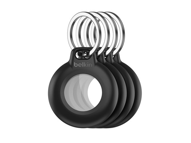 Belkin - Case for airtag - key ring - plastic - black (pack of 4) - for Apple AirTag