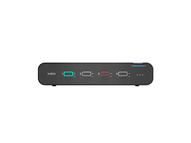 Belkin Universal Secure Dual-Head - 2nd Generation - KVM / audio switch - 4 x KVM / audio - 1 local user - desktop - TAA Compliant