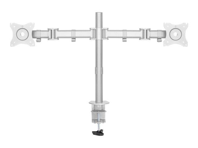 Neomounts NM-D135D - Mounting kit - full-motion - for 2 LCD displays - silver - screen size: 10\"-27\" - clamp mountable, grommet, desk-mountable