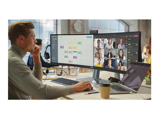 Philips 49B2U5900CH - 5000 Series - LED monitor - curved - USB - 49\" (48.8\" viewable) - 5120 x 1440 Dual Quad HD @ 75 Hz - VA - 400 cd/m² - 3000:1 - DisplayHDR 400 - 4 ms - 2xHDMI, DisplayPort, USB-C - speakers - black