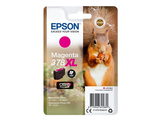 Epson 378XL - 9.3 ml - XL - magenta - original - blister - ink cartridge - for Expression Home XP-8605, 8606, Expression Home HD XP-15000, Expression Photo XP-8505, 8700