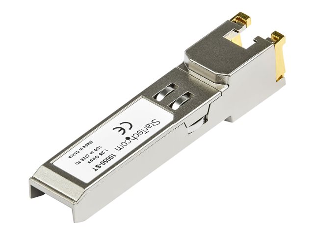 StarTech.com Extreme Networks 10050 Compatible SFP Module - 1000BASE-T - SFP to RJ45 Cat6/Cat5e - 1GE Gigabit Ethernet SFP - RJ-45 100m Mini GBIC Transceiver - Lifetime Warranty (10050-ST) - SFP (mini-GBIC) transceiver module (equivalent to: Extreme Networks 10050) - GigE - 10Base-T, 100Base-TX, 1000Base-T - RJ-45 - up to 100 m