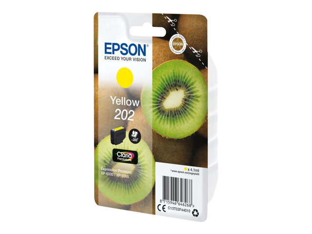 Epson 202 - 4.1 ml - yellow - original - ink cartridge - for Expression Premium XP-6000, XP-6005, XP-6100, XP-6105
