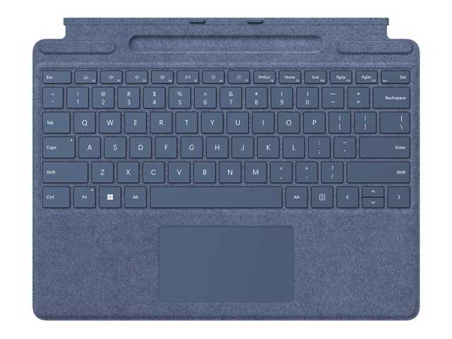 Microsoft Surface Pro Signature Keyboard - Keyboard - with touchpad, accelerometer, Surface Slim Pen 2 storage and charging tray - AZERTY - Belgium - sapphire - for Surface Pro 8, Pro 9, Pro X