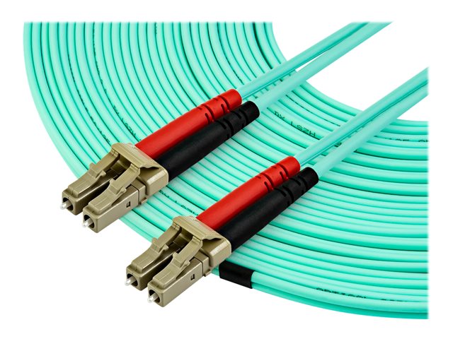StarTech.com 15 m OM4 LC to LC Multimode Duplex Fiber Optic Patch Cable- Aqua - 50/125 - Fiber Optic Cable - 40/100Gb - LSZH (450FBLCLC15) - Patch cable - LC multi-mode (M) to LC multi-mode (M) - 15 m - fibre optic - duplex - 50 / 125 micron - OM4 - aqua