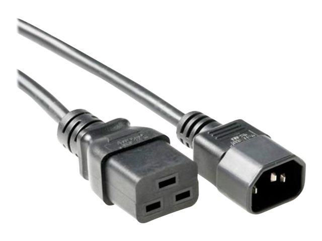ACT Netsnoer C14 - C19 zwart 1 m