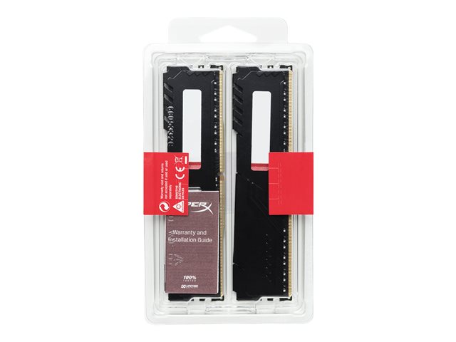 HyperX FURY - DDR4 - kit - 16 GB: 2 x 8 GB - DIMM 288-pin - 3200 MHz / PC4-25600 - CL16 - 1.35 V - unbuffered - non-ECC - black