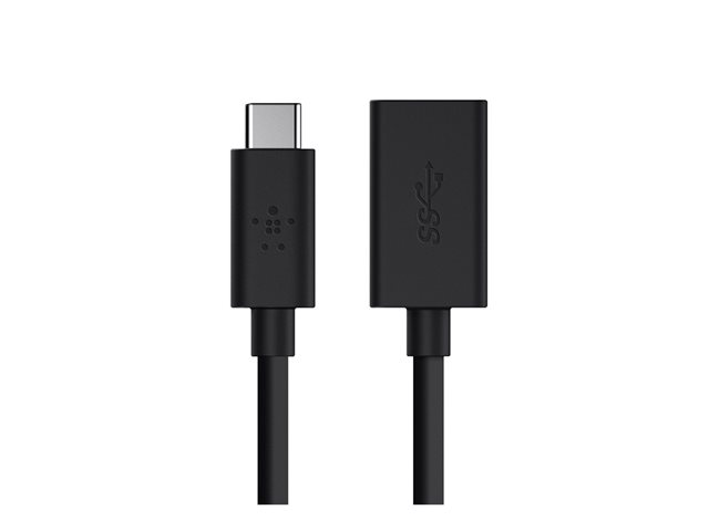 Belkin 3.0 USB-C to USB-A Adapter - USB adapter - 24 pin USB-C (M) reversible to USB Type A (F) - USB 3.0 - 3 A - black