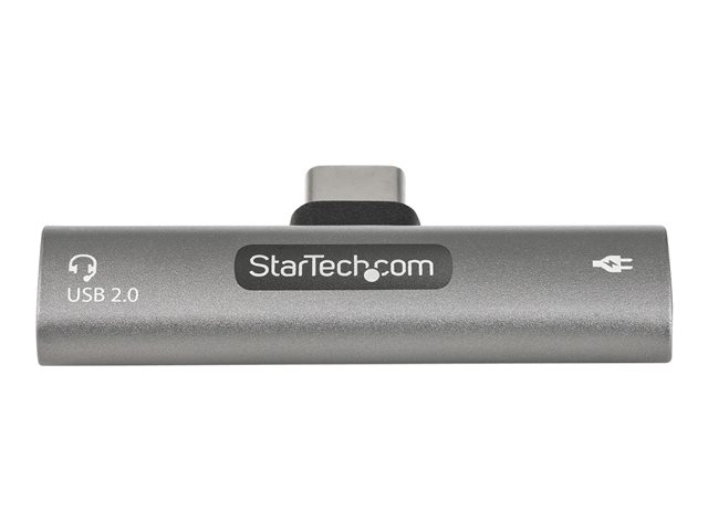 StarTech.com USB C Audio & Charge Adapter, USB-C Audio Adapter with USB-C Audio Headphone/Headset Port and 60W USB Type-C Power Delivery Pass-through Charger, For USB-C Phone/Tablet/Laptop - USB-C Audio/Charging (CDP2CAPDM) - Docking station - USB-C