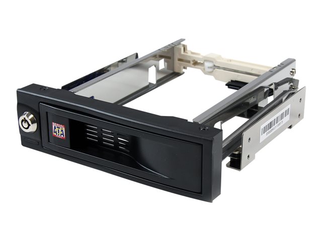 StarTech.com 5.25in Trayless Hot Swap Mobile Rack for 3.5in Hard Drive - Internal SATA Backplane Enclosure - Lockable drive bay (HSB100SATBK) - Storage mobile rack - 3.5\" - black - for P/N: 25SAT35HDD, 25SATSAS35HD