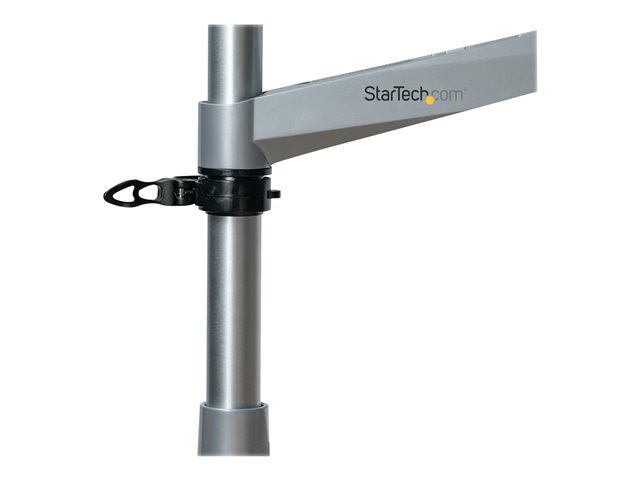 StarTech.com Desk Mount Monitor Arm, VESA or Apple iMac/Thunderbolt Display up to 14kg, Articulating Height Adjustable Single Desktop Monitor Pole Mount, Desk Clamp or Grommet, Silver - Small Footprint Design (ARMPIVOTB2) - Mounting kit - adjustable arm - for Monitor - steel - screen size: 49\" - desk-mountable - TAA Compliant