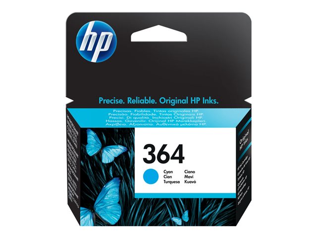 HP 364 - 3 ml - cyan - original - ink cartridge - for Deskjet 35XX, Photosmart 55XX, 55XX B111, 65XX, 7510 C311, 7520, Wireless B110