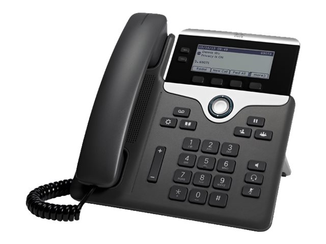 Cisco IP Phone 7821 - VoIP phone - SIP, SRTP - 2 lines - charcoal - refurbished