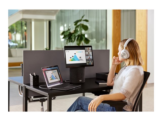Bang & Olufsen Cisco 980 - Headset - full size - Bluetooth - wireless, wired - active noise cancelling - USB-A, 3.5 mm jack - first light - Cisco Webex Certified - for Cisco IP Phone 8800, Webex Desk Pro Series