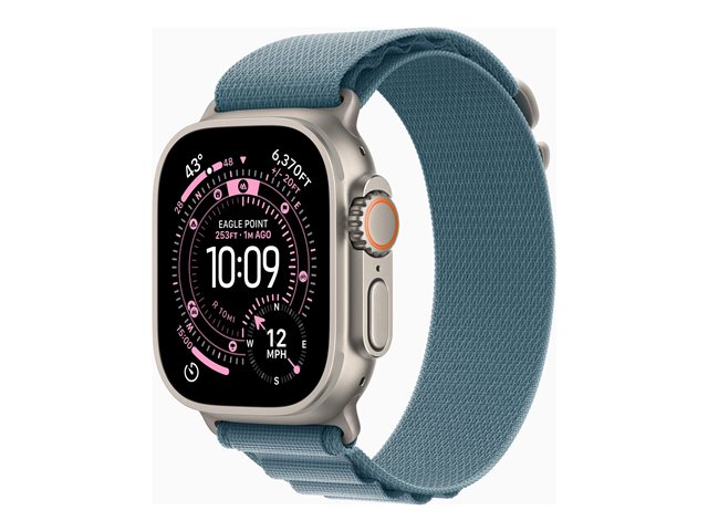 Apple Watch Ultra 3 GPS + Cellular 49mm Natural Titanium Case with Light Blue Alpine Loop - Large