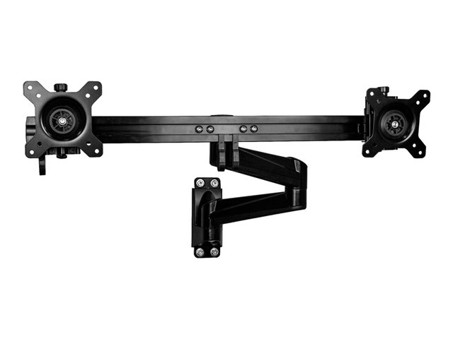 StarTech.com Wall Mount Dual Monitor Arm, Articulating Ergonomic VESA Wall Mount for 2x 24\" Displays, Synchronized Adjustable Crossbar, Tilt/Swivel/Rotate, Double Screen Mount Bracket - Multi Monitor Wall Mount (ARMDUALWALL) - Bracket - adjustable arm - for 2 monitors - heavy duty steel - screen size: 15\"-24\" - wall-mountable