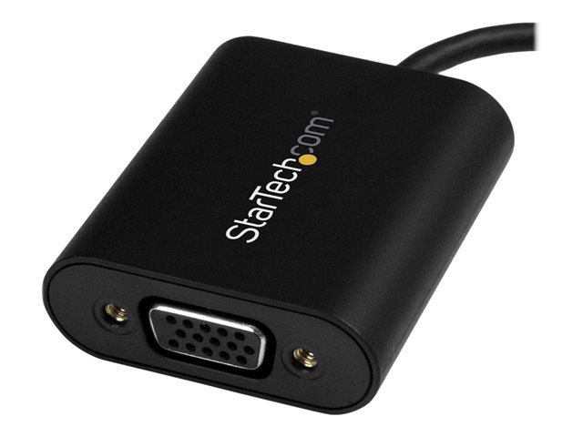 StarTech.com USB-C to VGA Adapter - 1920x1200 - USB C Adapter - USB Type C to VGA Monitor / Projector Adapter (CDP2VGASA) - External video adapter - USB-C - D-Sub