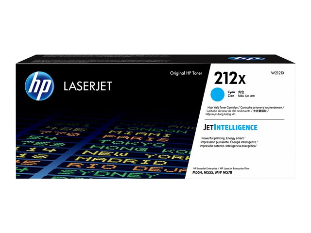 HP 212X - High Yield - cyan - original - LaserJet - toner cartridge (W2121X) - for Color LaserJet Enterprise MFP M578, LaserJet Enterprise Flow MFP M578