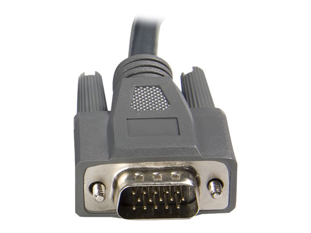 StarTech.com 6 ft Ultra-Thin USB VGA 2-in-1 KVM Cable (SVUSBVGA6) - Keyboard / video / mouse (KVM) cable - USB, HD-15 (VGA) (M) to HD-15 (VGA) (M) - 1.8 m - black - for P/N: SV1631DUSBU, SV1631DUSBUK, SV431DUSBU, SV831DUSBAU, SV831DUSBU, SV831DUSBUK