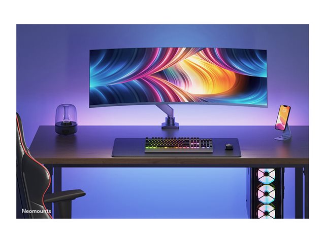 Neomounts NM-D775PLUS - Mounting kit - full-motion - for LCD display - aluminium - black - screen size: 10\"-49\" - clamp mountable, grommet, desk-mountable