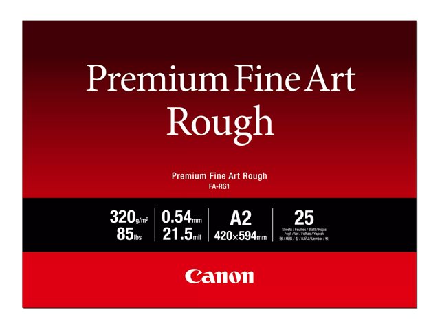 Canon Premium FA-RG1 - Cotton - rough - 21.5 mil - A2 (420 x 594 mm) - 320 g/m² - 25 sheet(s) fine art paper - for imagePROGRAF PRO-1000