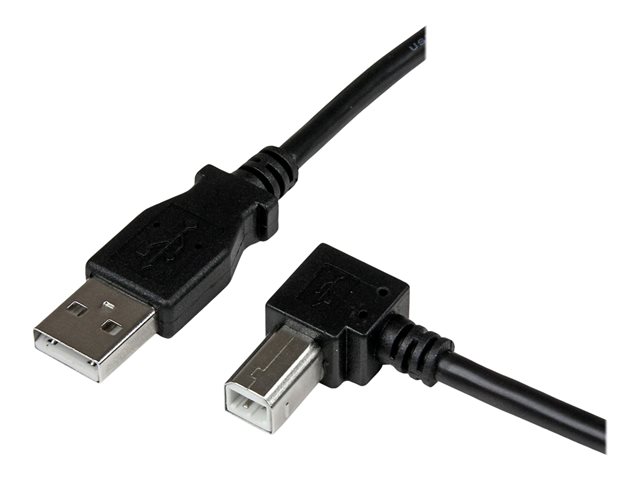 StarTech.com 1m USB 2.0 A to Right Angle B Cable Cord - 1 m USB Printer Cable - Right Angle USB B Cable - 1x USB A (M), 1x USB B (M) (USBAB1MR) - USB cable - USB Type B (M) to USB (M) - USB 2.0 - 1 m - 90° connector - black