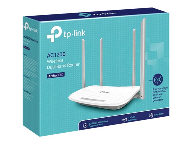 TP-Link Archer C50 - V4 - wireless router 4-port switch - Wi-Fi 5 - Dual Band