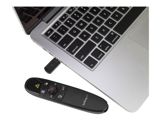 StarTech.com Wireless Presentation Remote with Red Laser Pointer - 90 ft. - PowerPoint Presentation Clicker for Mac & Windows (PRESREMOTE) - Presentation remote control - RF