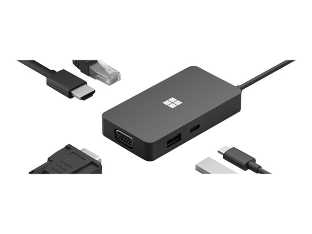Microsoft USB-C Travel Hub - Docking station - USB-C - VGA, HDMI - 1GbE - commercial