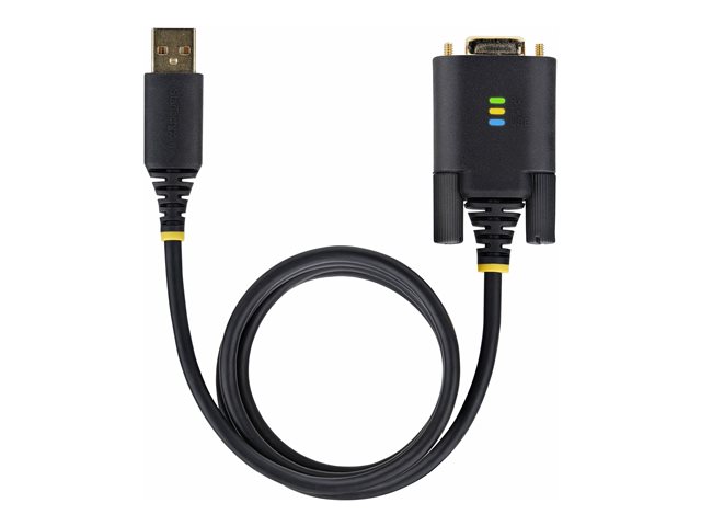 StarTech.com 3ft (1m) USB to Serial Adapter Cable, Interchangeable DB9 Screws/Nuts, COM Retention, USB-A to DB9 RS232, FTDI IC, Level-4 ESD Protection, Windows/macOS/ChromeOS/Linux - Rugged TPE Construction (1P3FFCB-USB-SERIAL) - USB / serial cable -