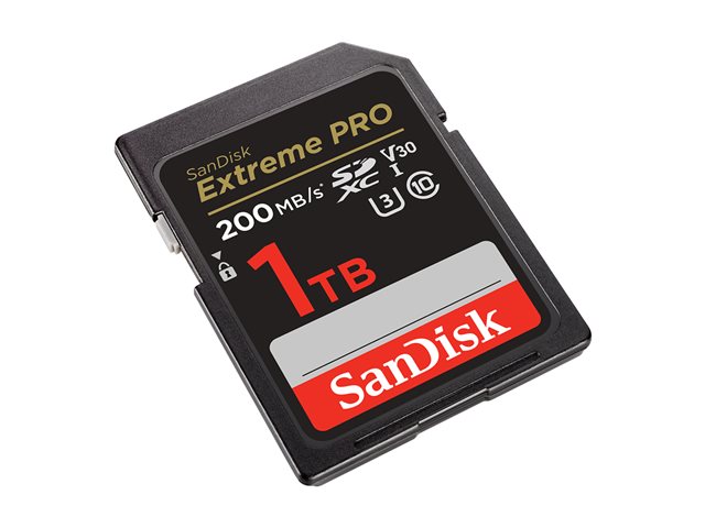 SanDisk Extreme Pro - Flash memory card - 1 TB - Video Class V30 / UHS-I U3 / Class10 - SDXC UHS-I