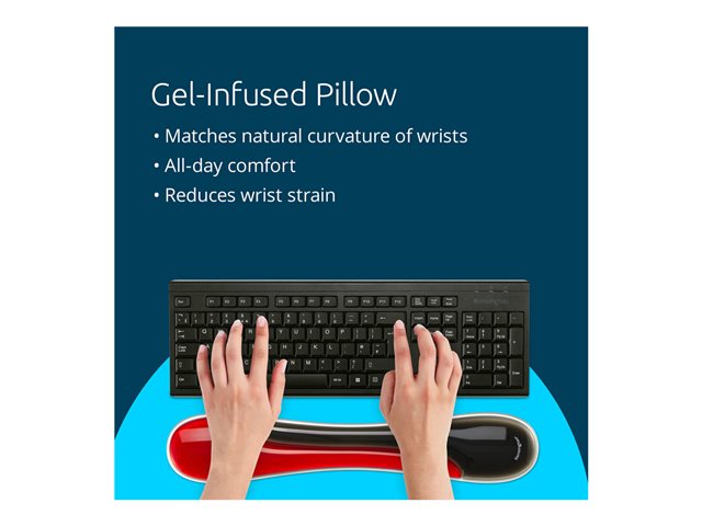 Slim Duo Gel Keyboard Wrist Rest - Red
