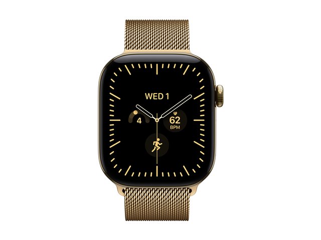 Apple Watch Series 12 GPS + Cellular 42mm Radiant Gold Titanium Case with Radiant Gold Milanese Loop