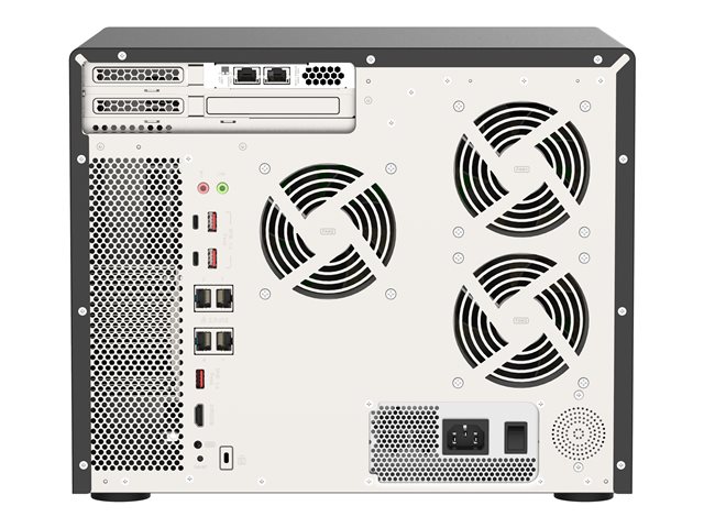 QNAP TVS-H1688X - NAS server - 16 bays - SATA 6Gb/s - RAID RAID 0, 1, 5, 6, 10, 50, JBOD, 5 hot spare, 6 hot spare, 60, 10 hot spare, RAID TP - RAM 32 GB - Gigabit Ethernet / 2.5 Gigabit Ethernet / 10 Gigabit Ethernet - iSCSI support